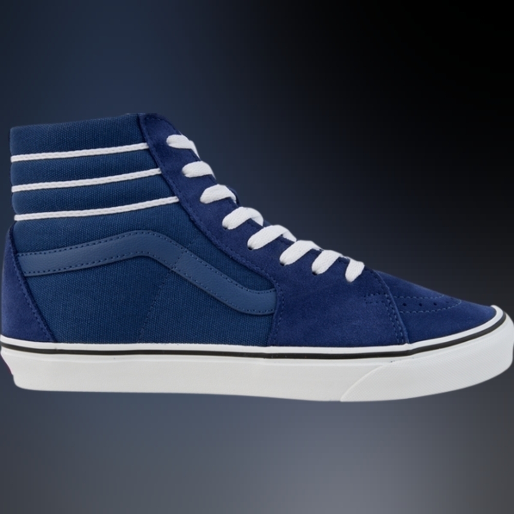 VANS Men's Sk8-Hi Sport Stripes Suede / Canvas High Top Sneaker